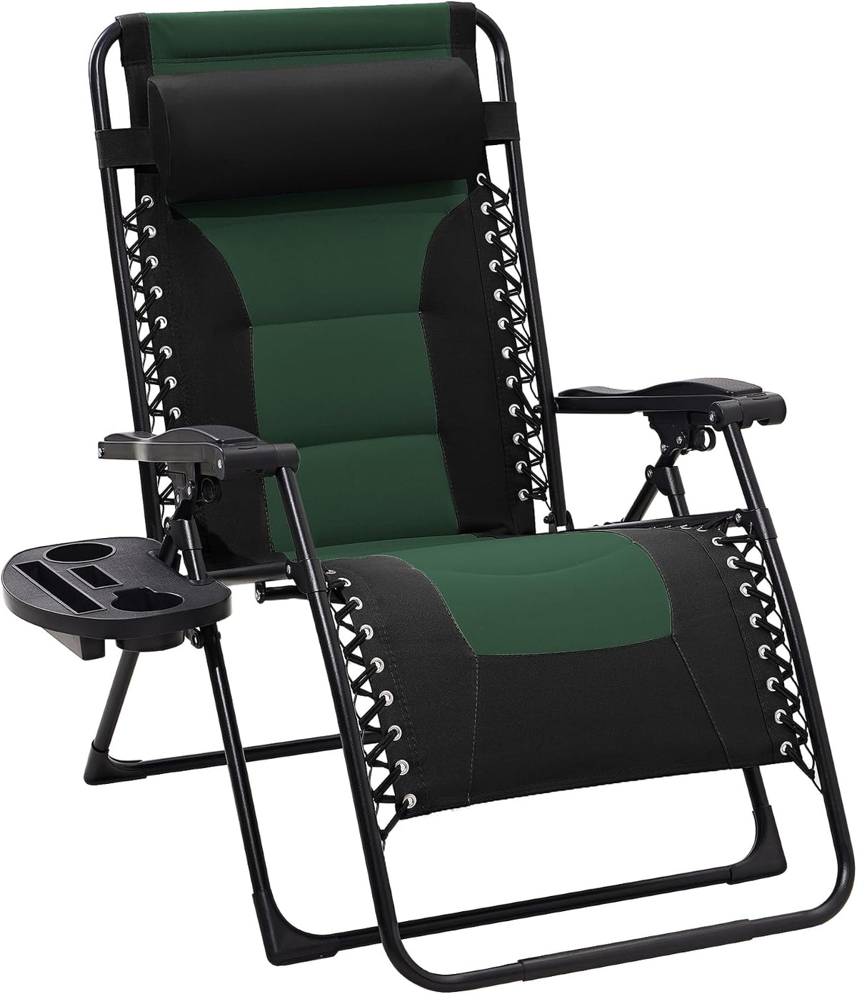 JEAREY Zero Gravity Chair, Oversized Padded Recliner - Black/Dark Green