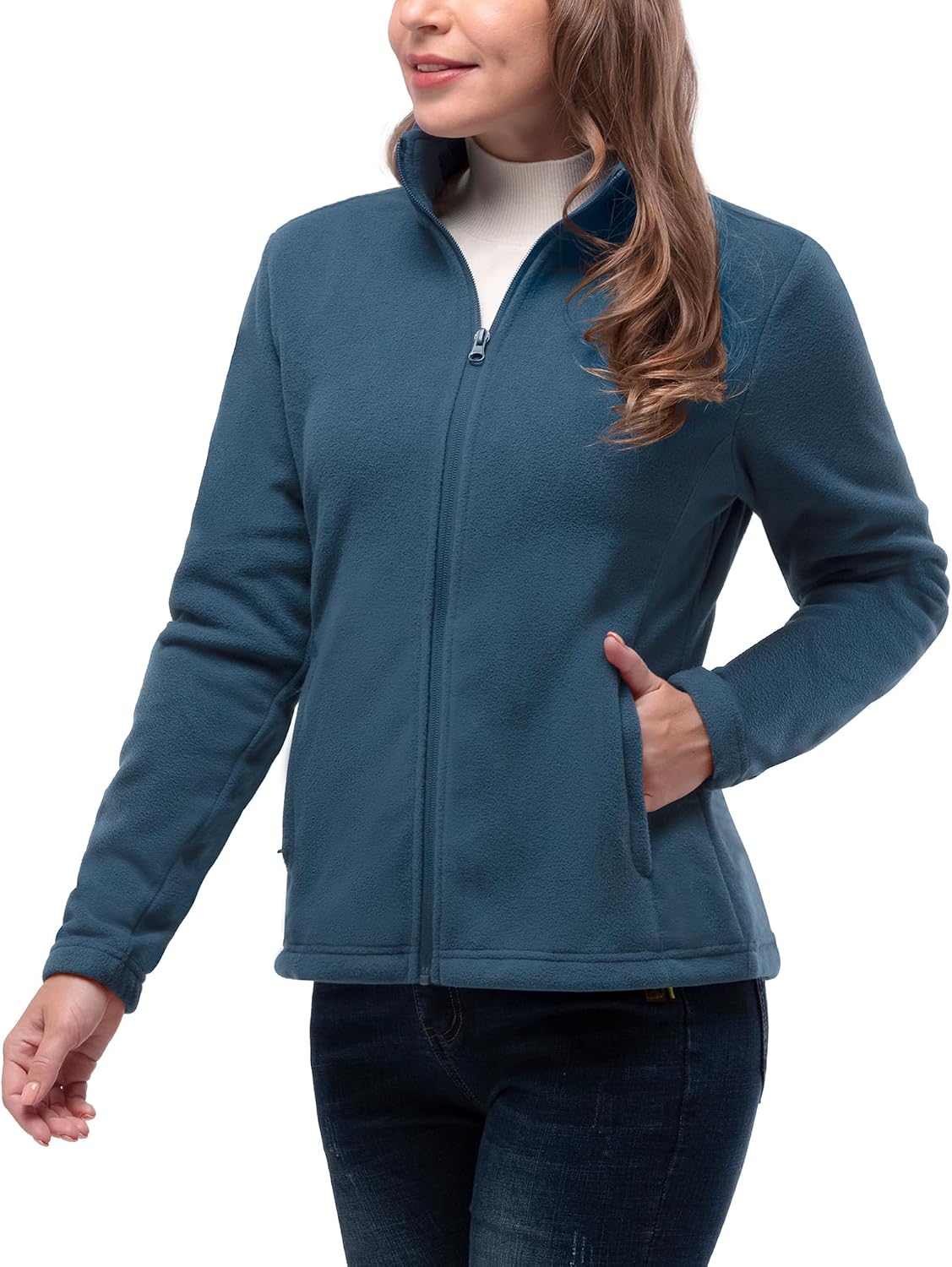 33,000ft Women's Polar Fleece Jacket Zip Up Lightweight Hiking Sweatshirt