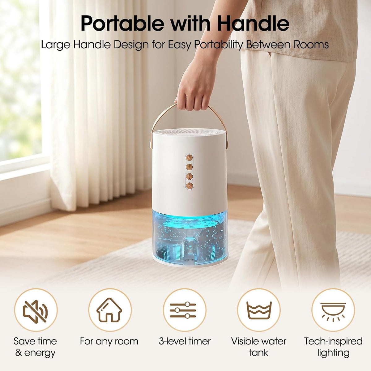 Small Dehumidifier,Ultra Quiet & Auto Shut Off Dehumidifier for Bedroom,1300ml Portable Mini Dehumidifiers for Damp, Mould,Moisture in Home,Wardrobe,Bathroom, Bedroom
