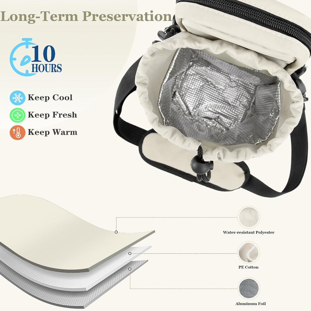 Water Bottle Holder with Strap, 32/40oz Insulation Water Bottle Carrier Bag with Phone Pocket, Water Bottle Sling Bag Crossbody Water Bottle Holder for Hiking Walking