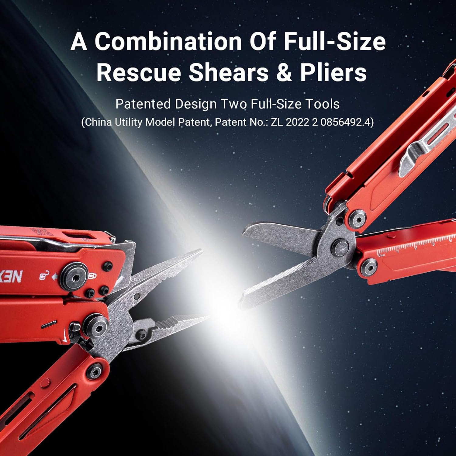 NEXTORCH PIONEER MT20 14-IN-1 Multi-tools Full-Size,Versatile Multi-tool Set with Scissors Needle Nose Pliers Pocket Clip Multi-tool (RED with Glass Breaker)
