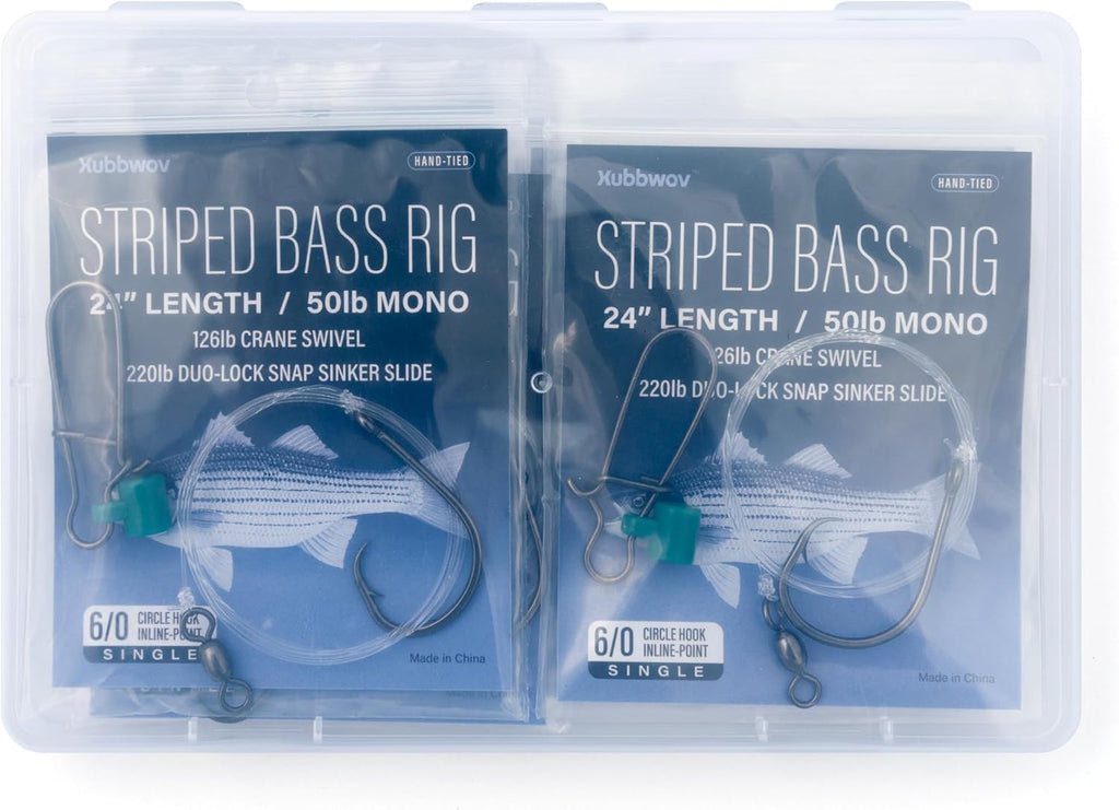 Striped Bass Rigs, 6-Pack, 6/0 Inline Circle Hook