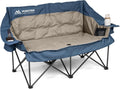 Oversized Double Camping Chair Padded Camping Chairs for Adults,Blue