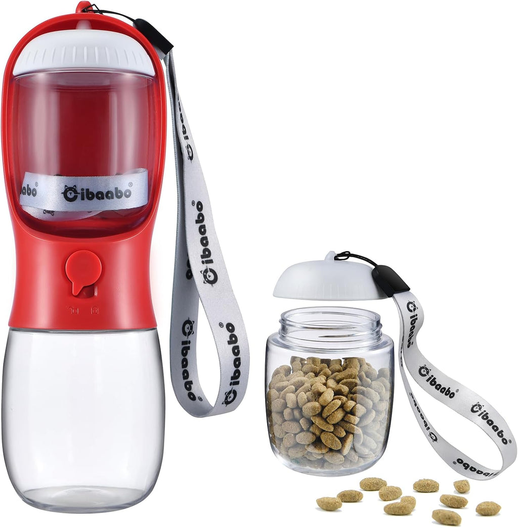 Cibaabo Dog Water Bottle Portable with Food Container & Filter for Travel