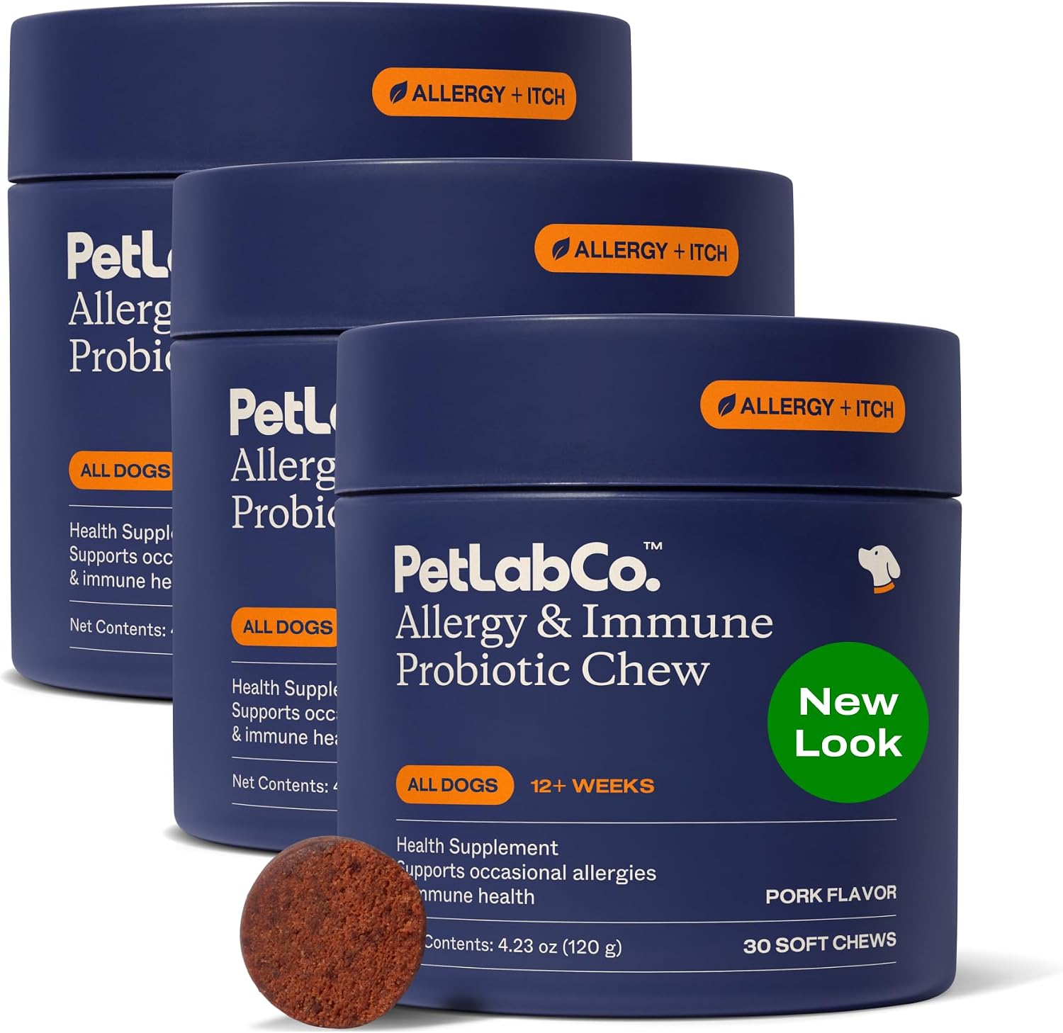 PetLab Co. Allergy & Immune Probiotic Chews, 30 Soft Chews, Pork