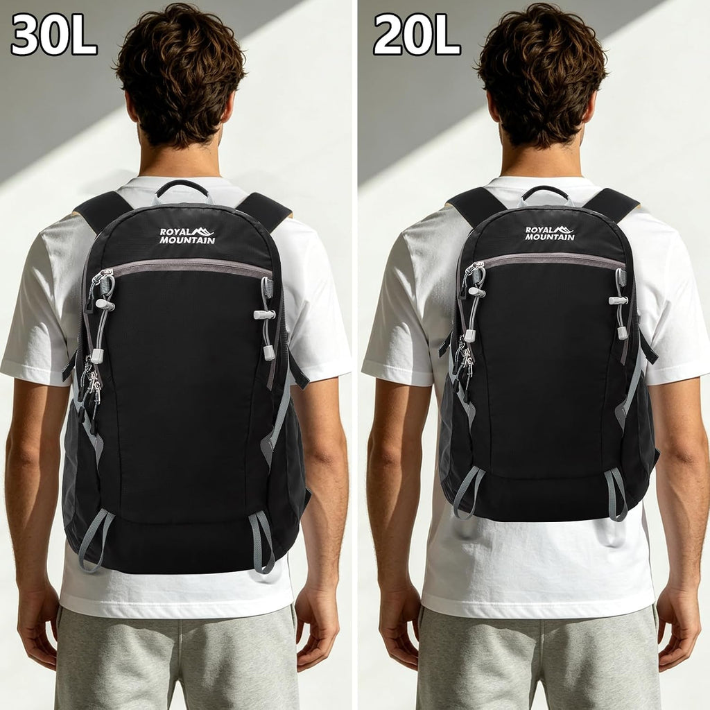 Hiking Backpack With Rain-cover, 20L Travel Backpacks For Women Men, Camping Daypack Backpacks Lightweight, Durable Hiking Backpack Fit For Camping, Daily Commuting, Short Trips (Black)