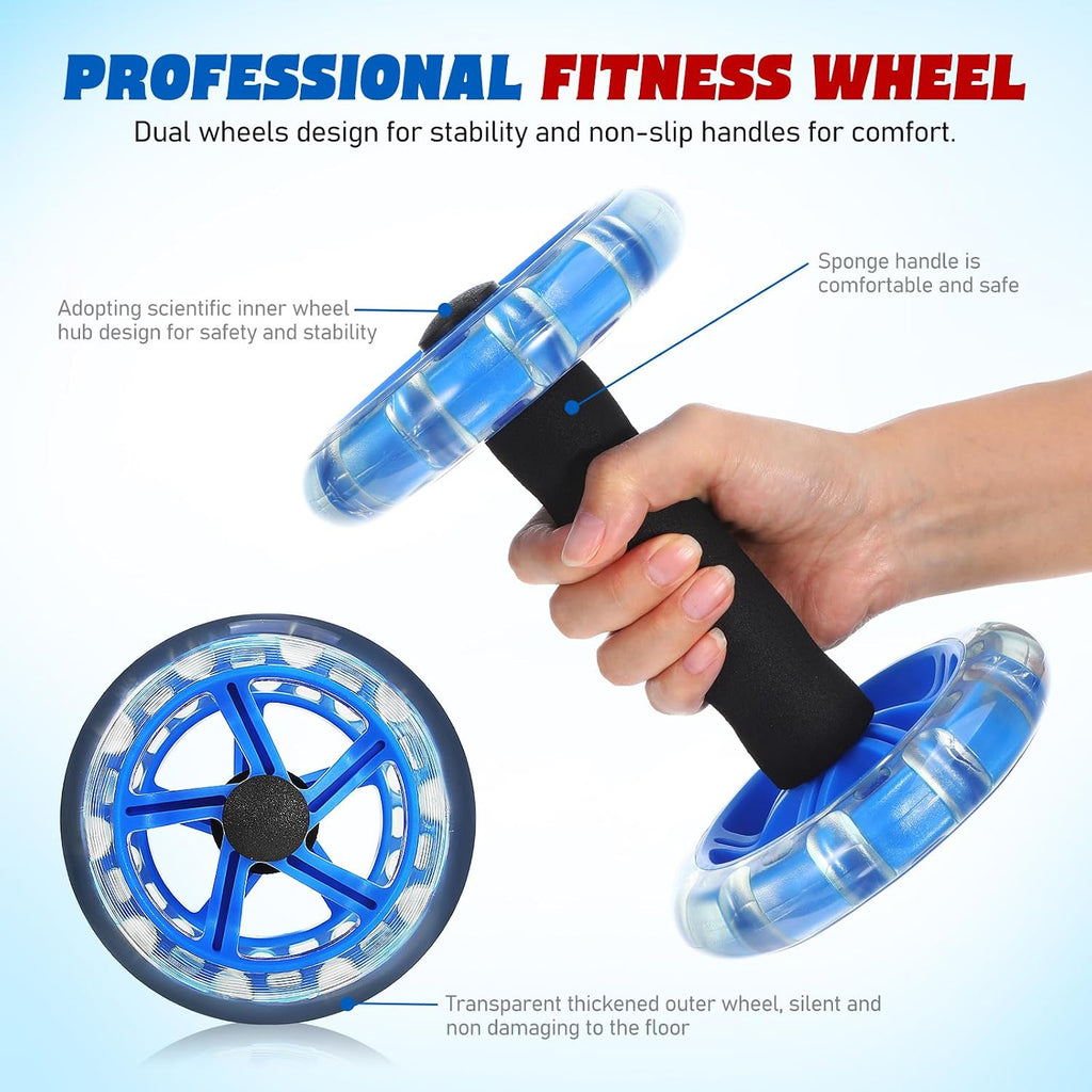 SEWACC Dual Wheel Ab Roller, Core Trainer with Non-Slip Handles