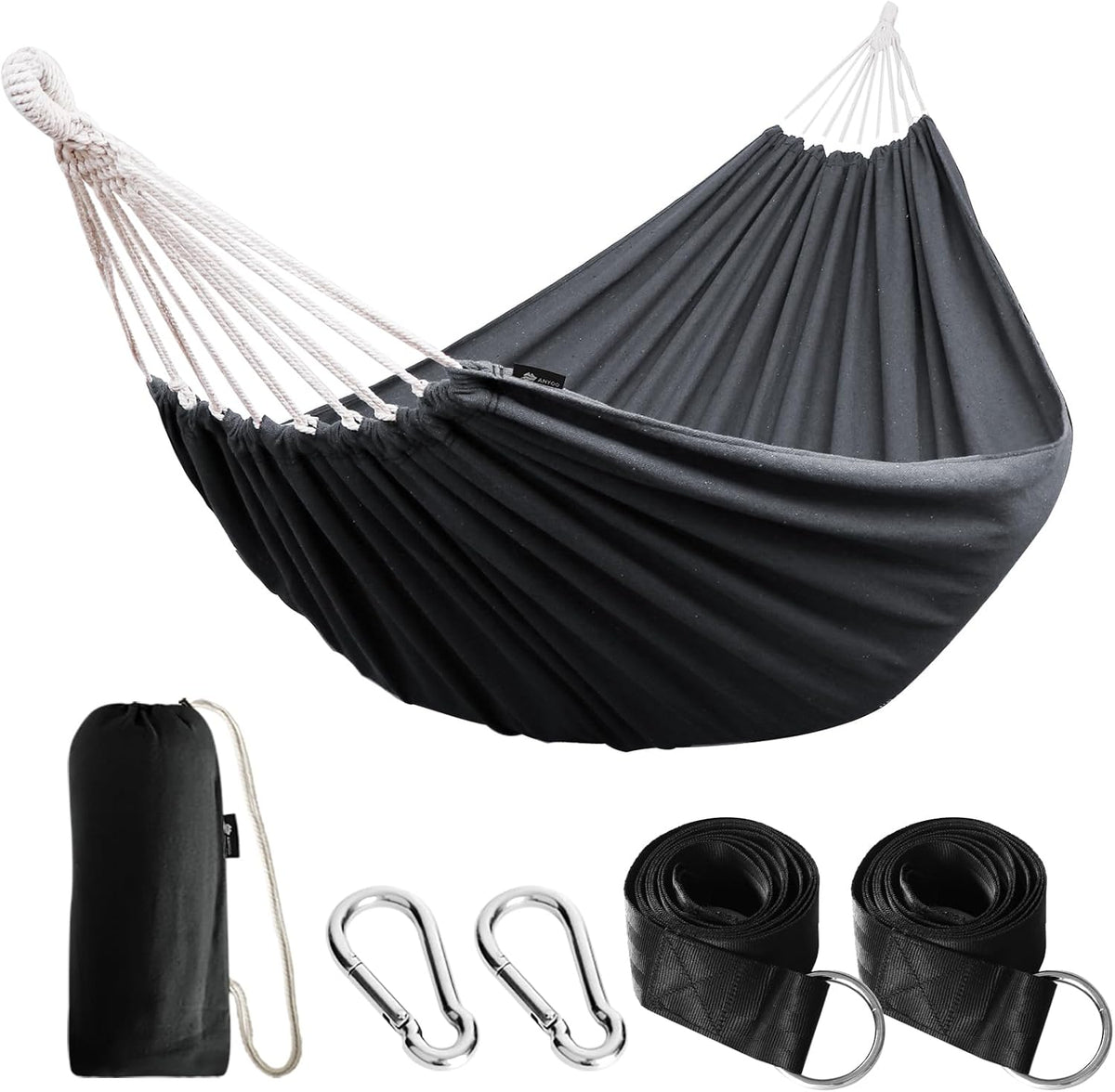 ANYOO Cotton Camping Hammock Portable with Tree Straps Holds 660lbs