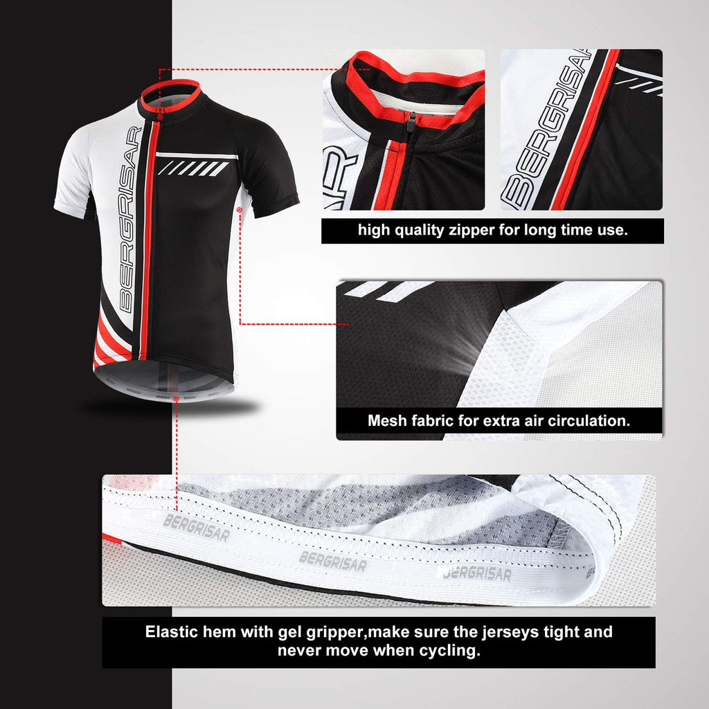 BERGRISAR Men's Cycling Jerseys Short Sleeves Bike Shirt