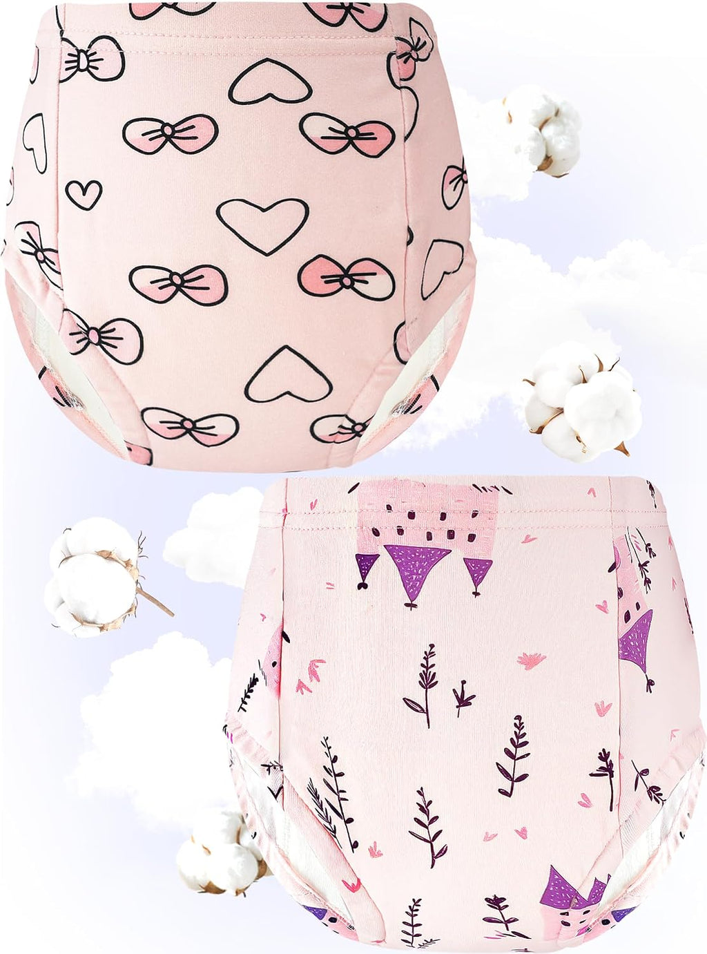 Potty Training Underwear Girls Toddler Pants Up Airy Flower Heart 4-5T