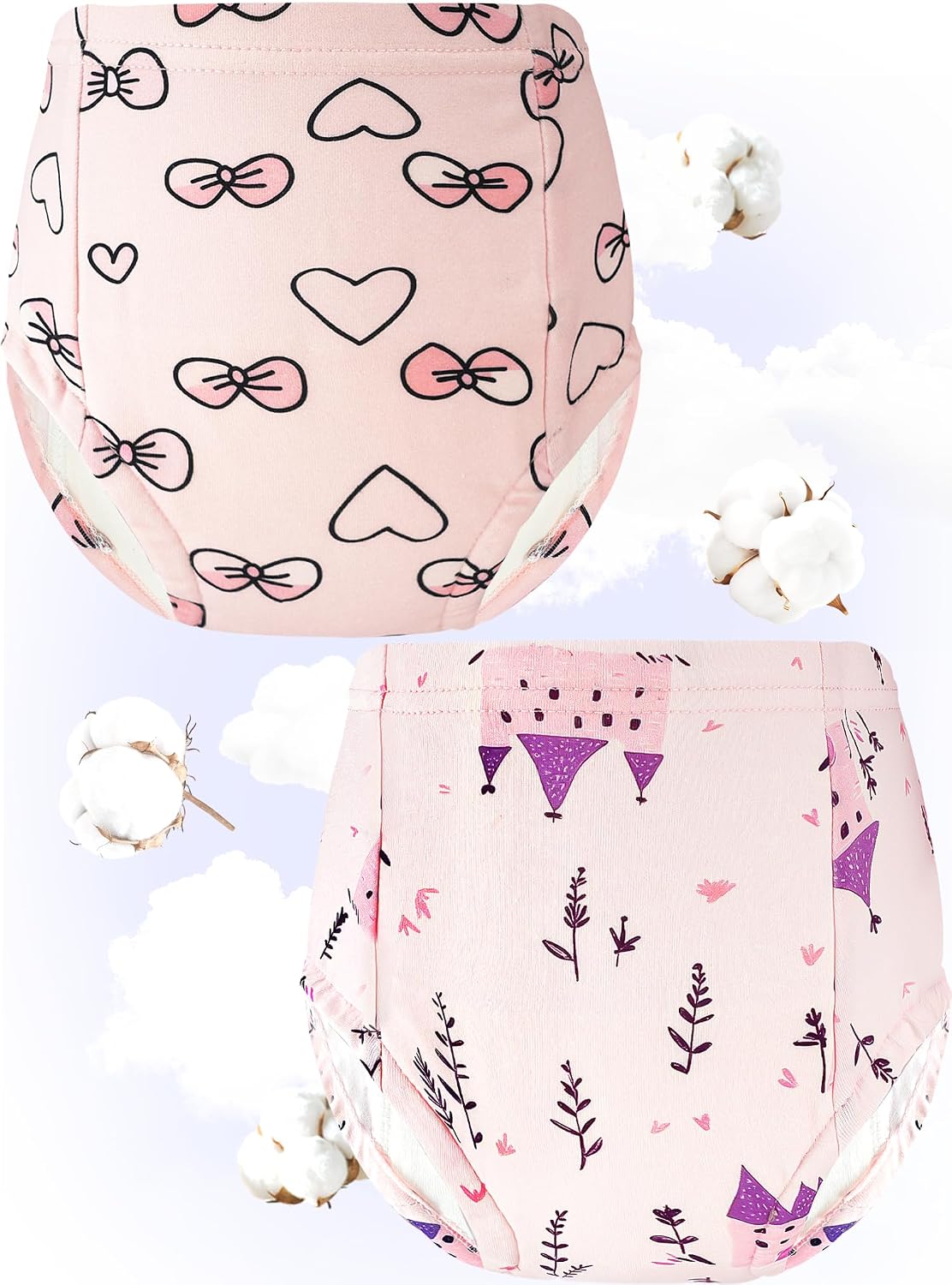 Potty Training Underwear Girls Toddler Pants Up Airy Flower Heart 4-5T