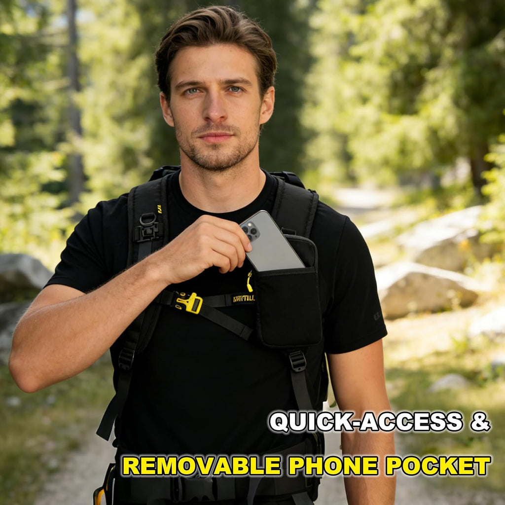Hydration Backpack 22L, Hiking Backpack with 2L Leakproof Bladder, Sewn-in Rain Cover, Insulated Compartment for Men & Women Running, Cycling, Camping