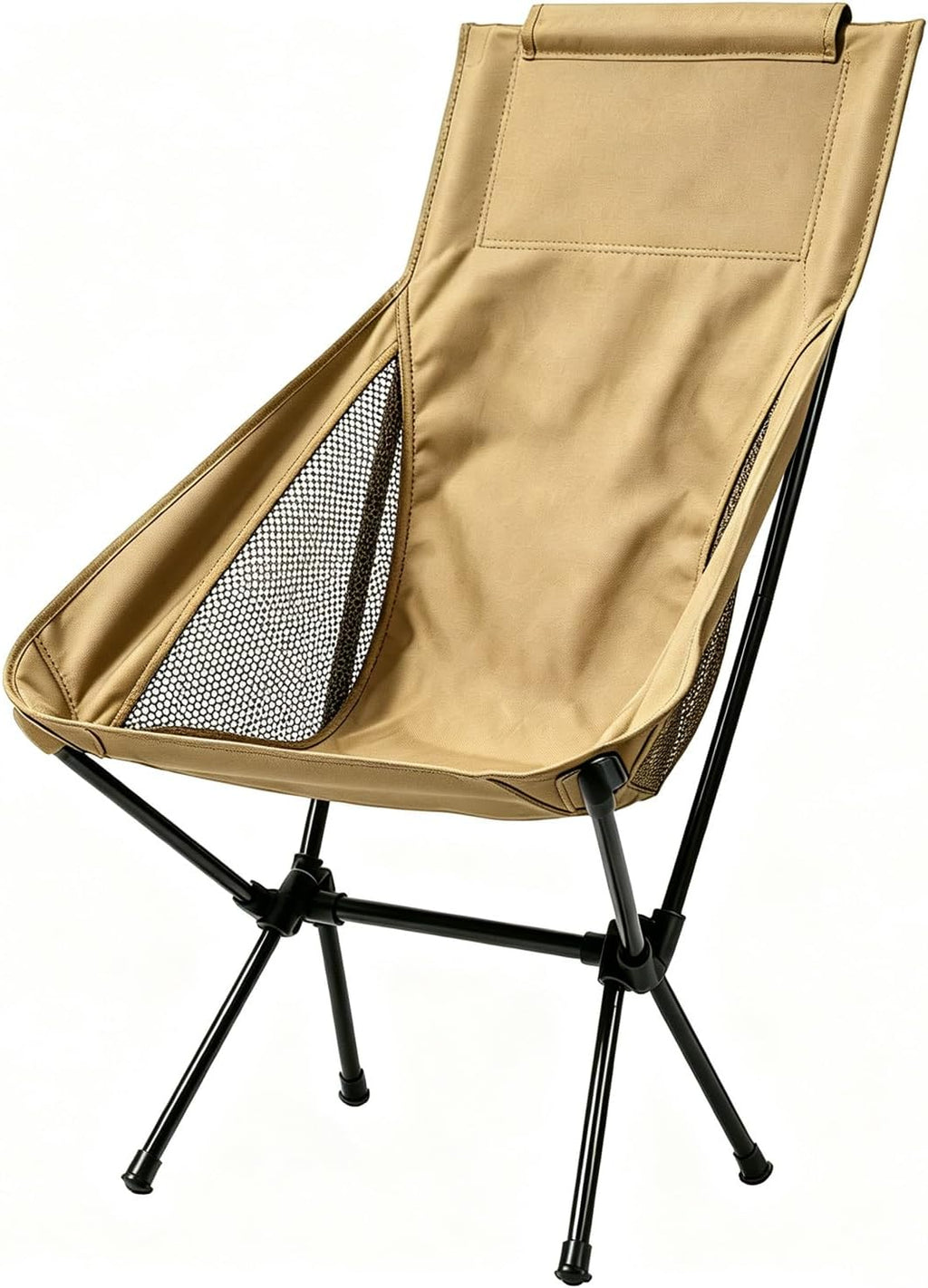 Wind Tour Portable Camping Chair Lightweight Foldable Outdoor Chair for Hiking Camp Backpacking Lawn Beach Fishing Picnic with Carry Bag (High-Back | Black-2)