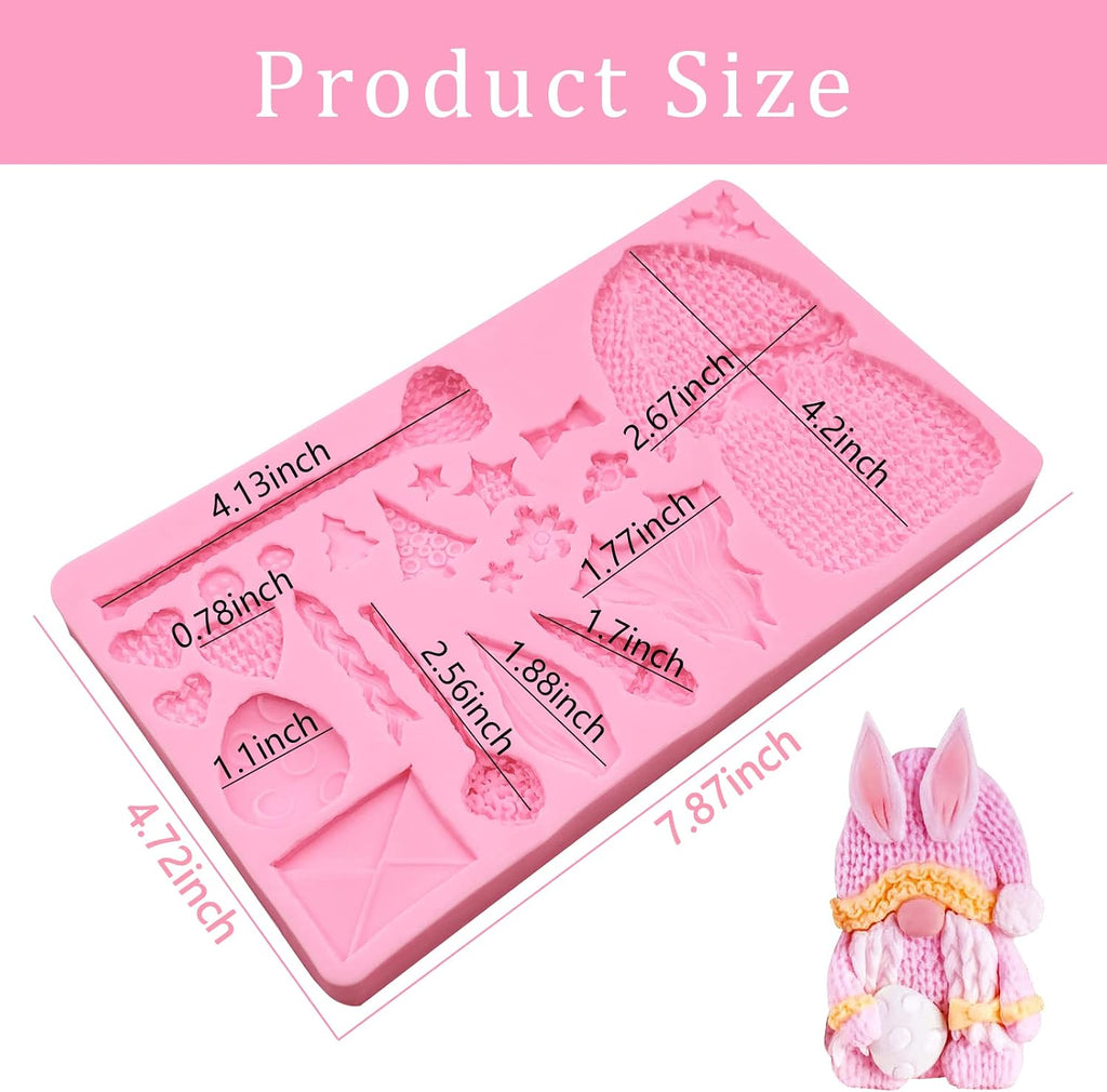 Christmas Fondant Mold, Knitted Gnome Doll Cake Decorating Silicone Molds, Chocolate Candy Sugar Craft Clay Resin Mold For Sugar Craft, Cookies, Butter, Bread