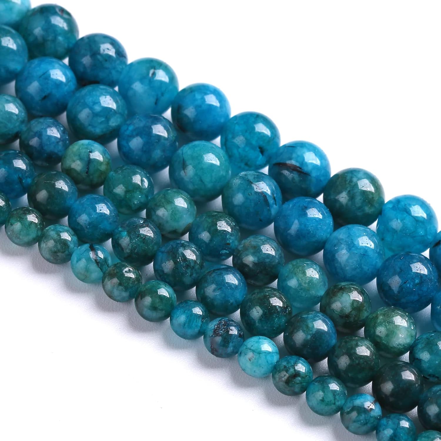 75PCS 10MM Blue Apatite Spacer Loose Beads for Jewelry Making DIY Bracelet Necklace 2 Strands