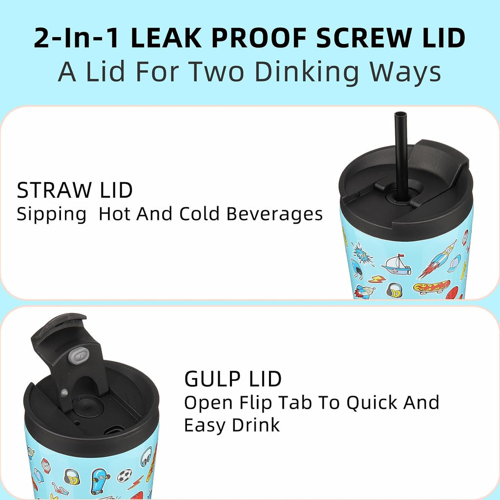 BJPKPK 22 oz Coffee Tumbler with Straw, Insulated Stainless Steel Cup