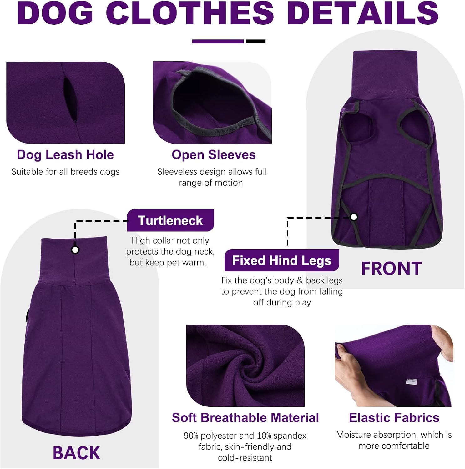 ROZKITCH Dog Sweater S, Warm Turtleneck Shirt for Medium Dogs