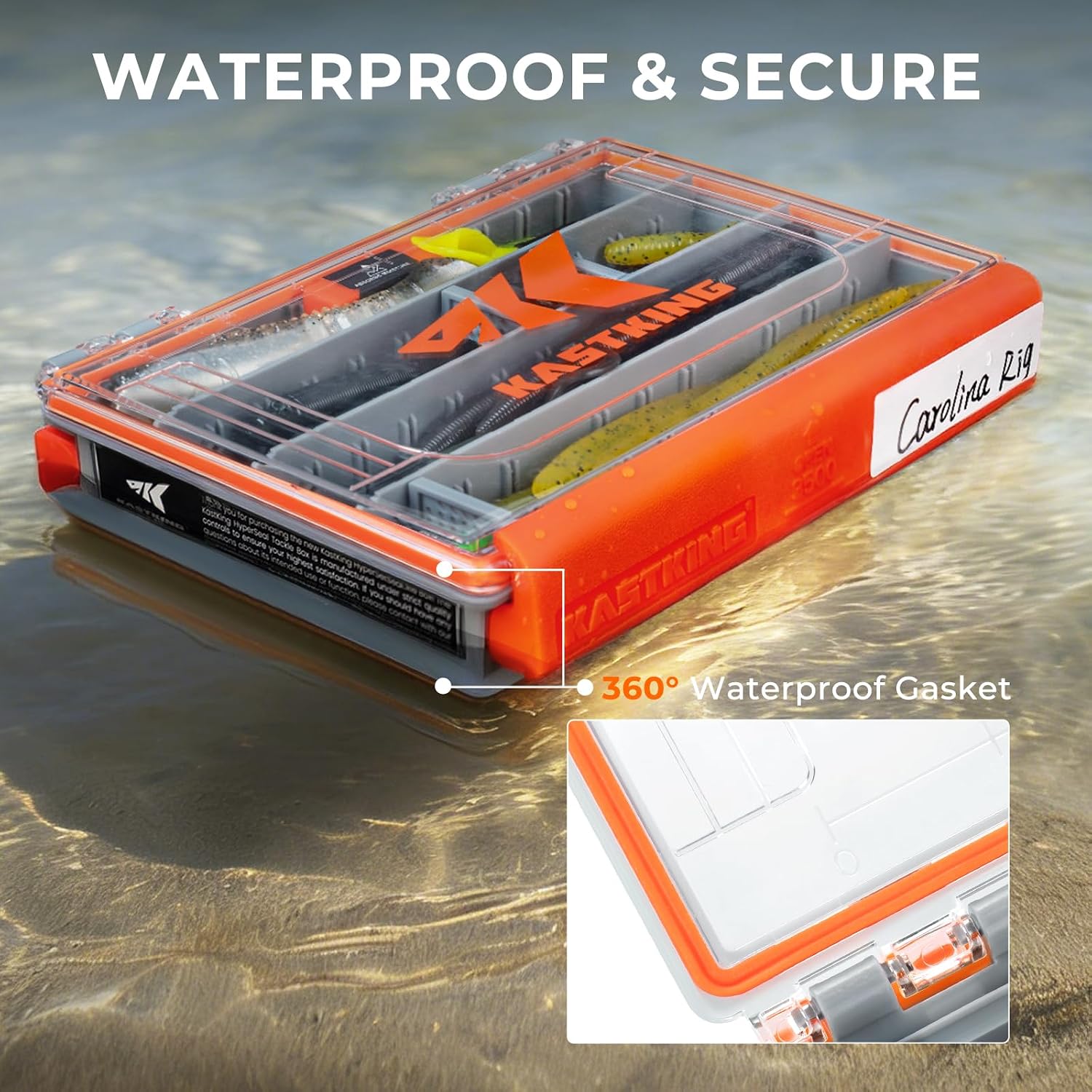 KastKing HyperSeal 3500 Double-Sided Waterproof Fishing Tackle Box, 1 Pack