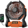 Portable Rechargeable Fan, 20000mAh Battery Powered Camping Fan with LED Light & Hook, 270° Adjustable, 4-Speed, 4H Timer Camping Essentials for Outdoor Tent Travel BBQ Car_Orange