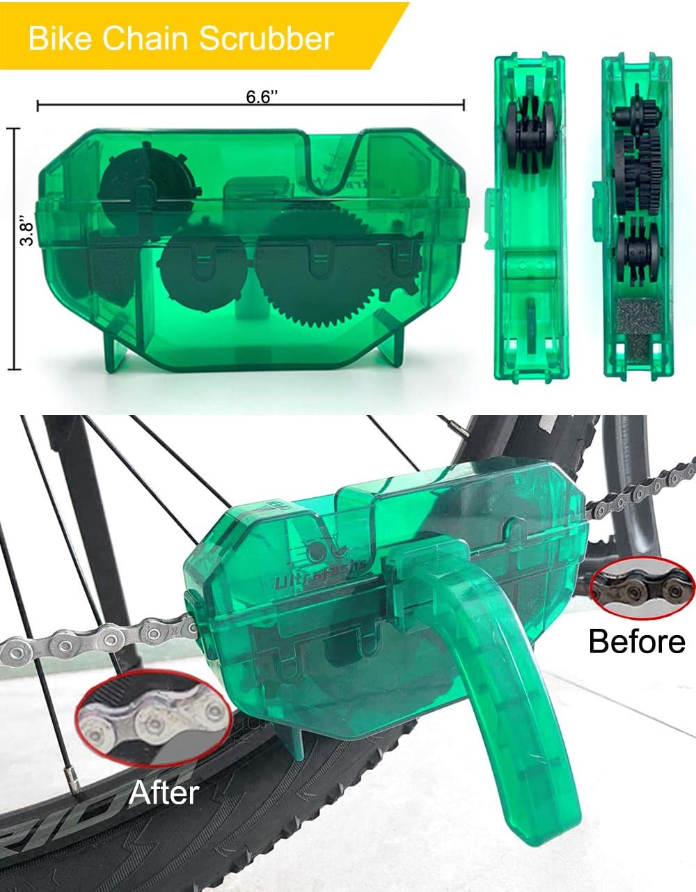 Bike Cleaning Kit - Complete Bicycle Maintenance Set with Degreaser, Lubricant, Chain Scrubber & Brushes for Mountain, Road, MTB, E-bikes
