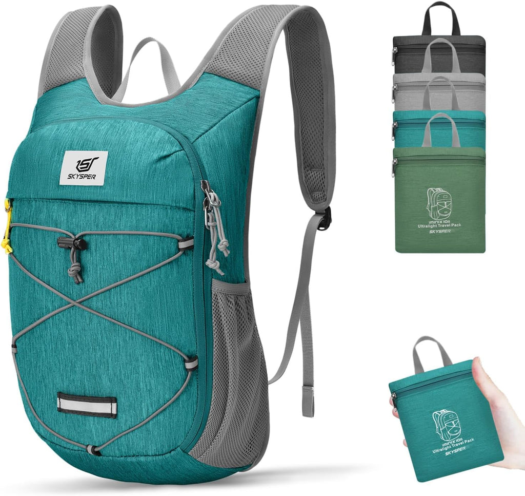 SKYSPER Foldable Hiking Backpack 10L/15L Small Lightweight Travel Daypack