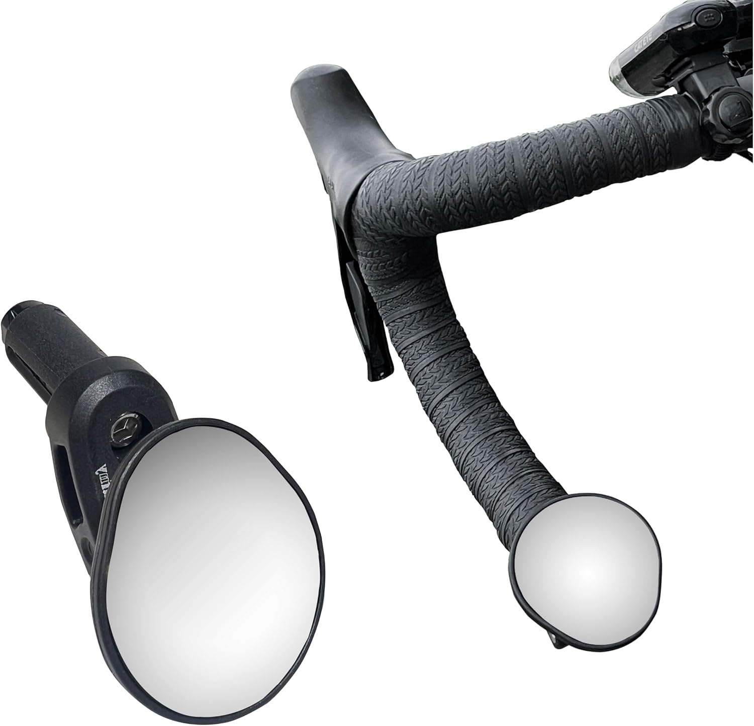 Hafny Drop Bar Bike Mirror, HD Automotive Grade Glass, Shatter-Proof, Super Convex Lens, Bar End Mirror, Cycling Mirror, HF-M956-FR06 (Silver Glass)