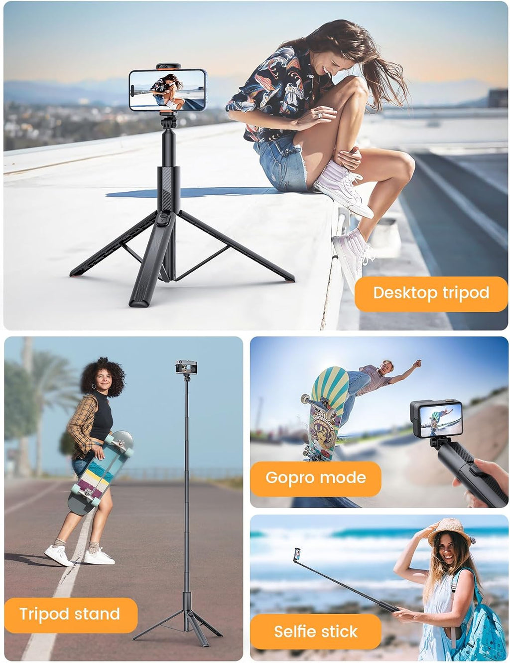 ANXRE 71" Phone Tripod with 1/4" Camera Mount, NT79 Extendable Selfie Stick
