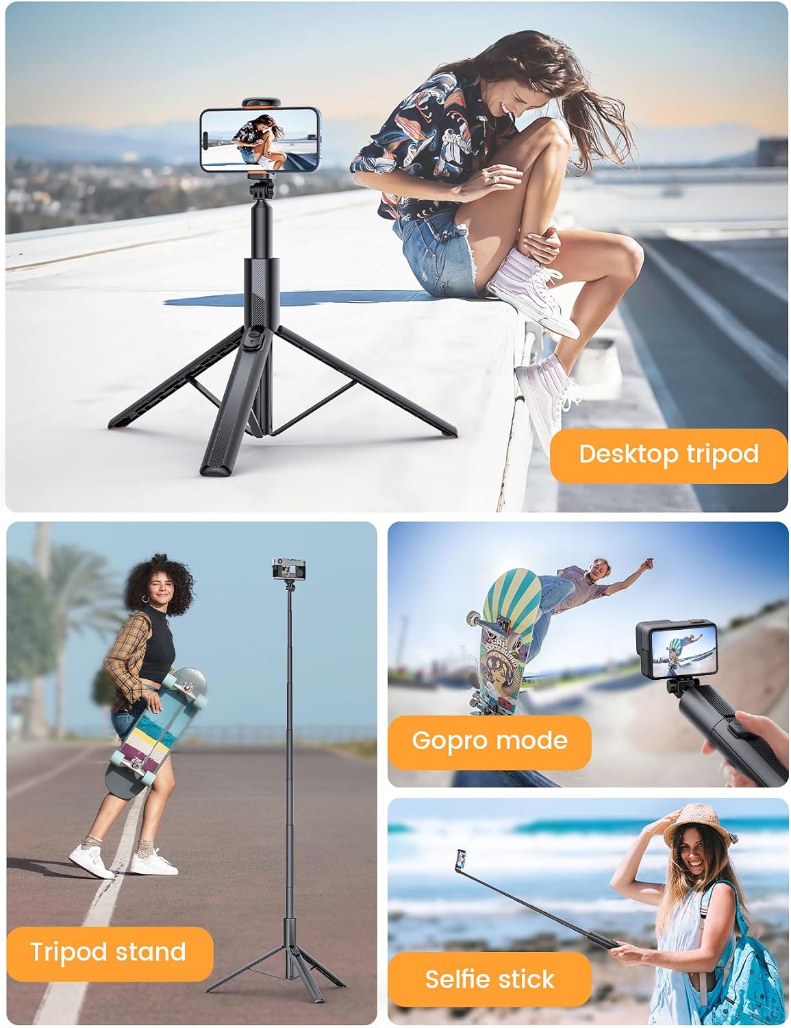 ANXRE 71" Phone Tripod with 1/4" Camera Mount, NT79 Extendable Selfie Stick