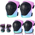 Gradient Color Kids Protective Gear Set Knee Pads for Kid 2-14 Years,W/ Adjustable Strap Kids/Youth Knee Pads Elbow Pads Wrist Guards Set for Inline Roller Skates,Cycling,BMX Bike,Skateboard,Scooter