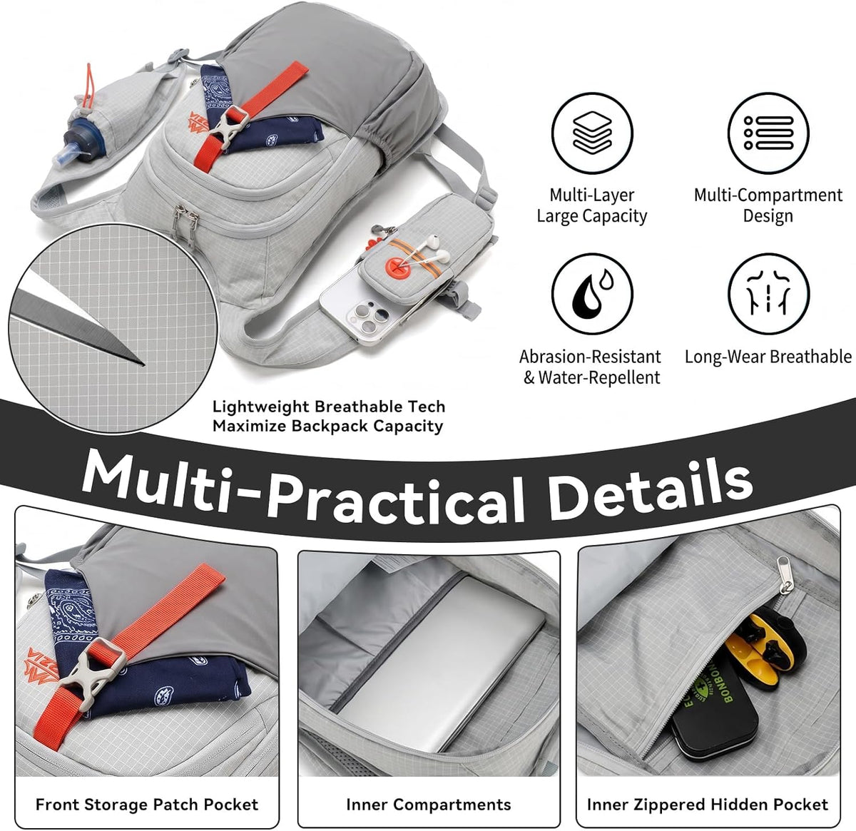 18L Small Hiking Backpack Foldable Ultralight Daypack