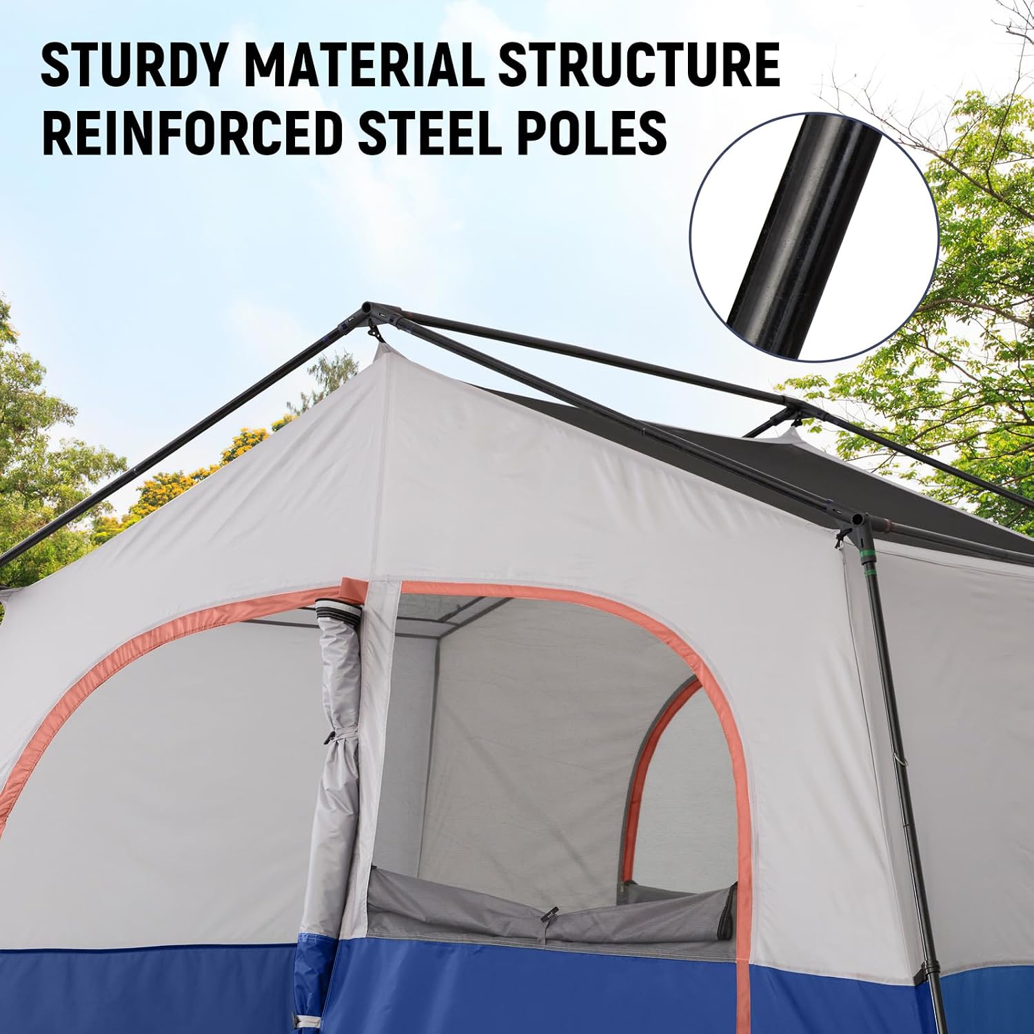 HIKERGARDEN 6-8 Person Tent for Camping Family Outdoor Cabin Tent