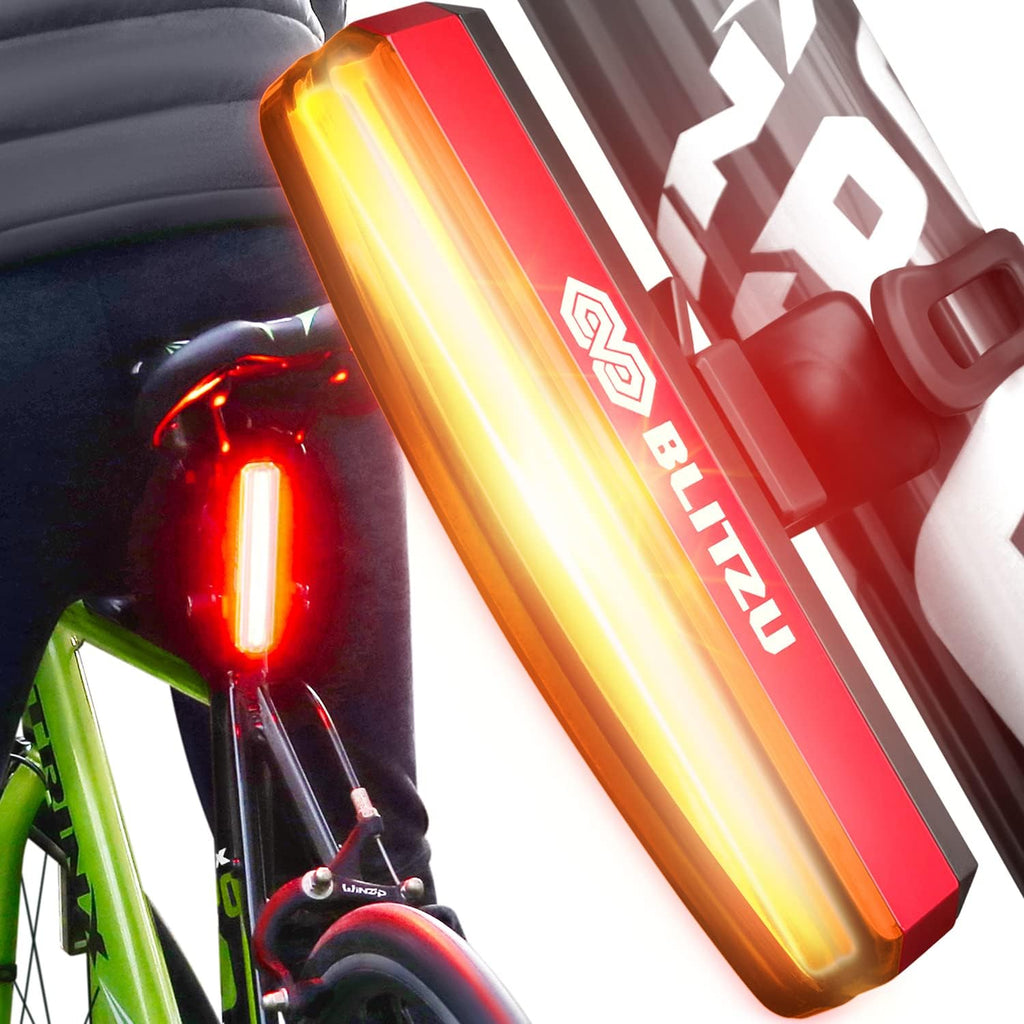 BLITZU Bike Front/Tail Light, Bright USB-C Rechargeable Bicycle Safety LED