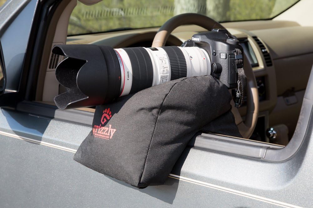 Grizzly Camera Bean Bag Large Black, Photography, Video, Camera Support, Camera Sandbag, Spotting Scope Support, Safari Equipment, Photography Tours. Bag sold empty