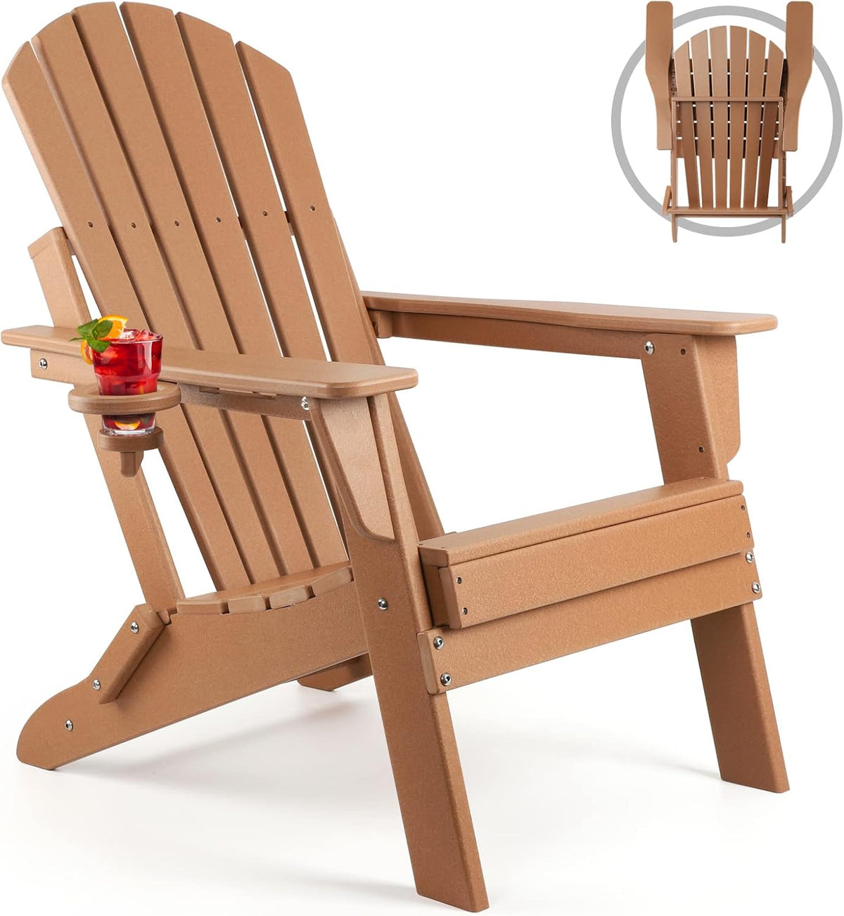 FUNBERRY Oversized Folding Adirondack Chair, Fire Pit Chairs 400LBS
