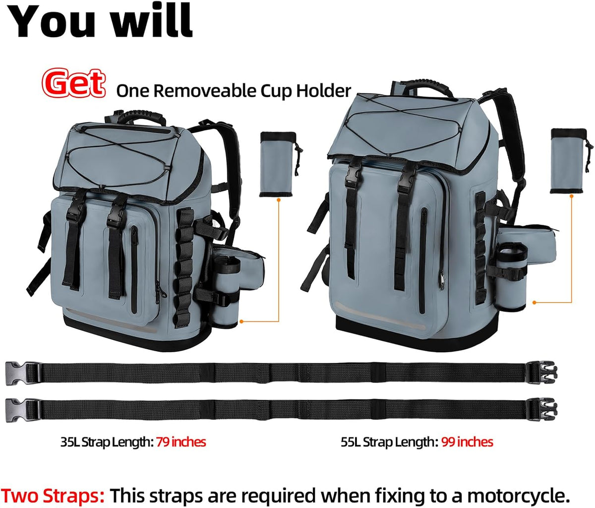 MORXPLOR Waterproof Backpack,Heavy Duty Hiking Backpack,35L/55L Roll Top Closure with Lid,Cushioned Floating Dry Bag Waterproof