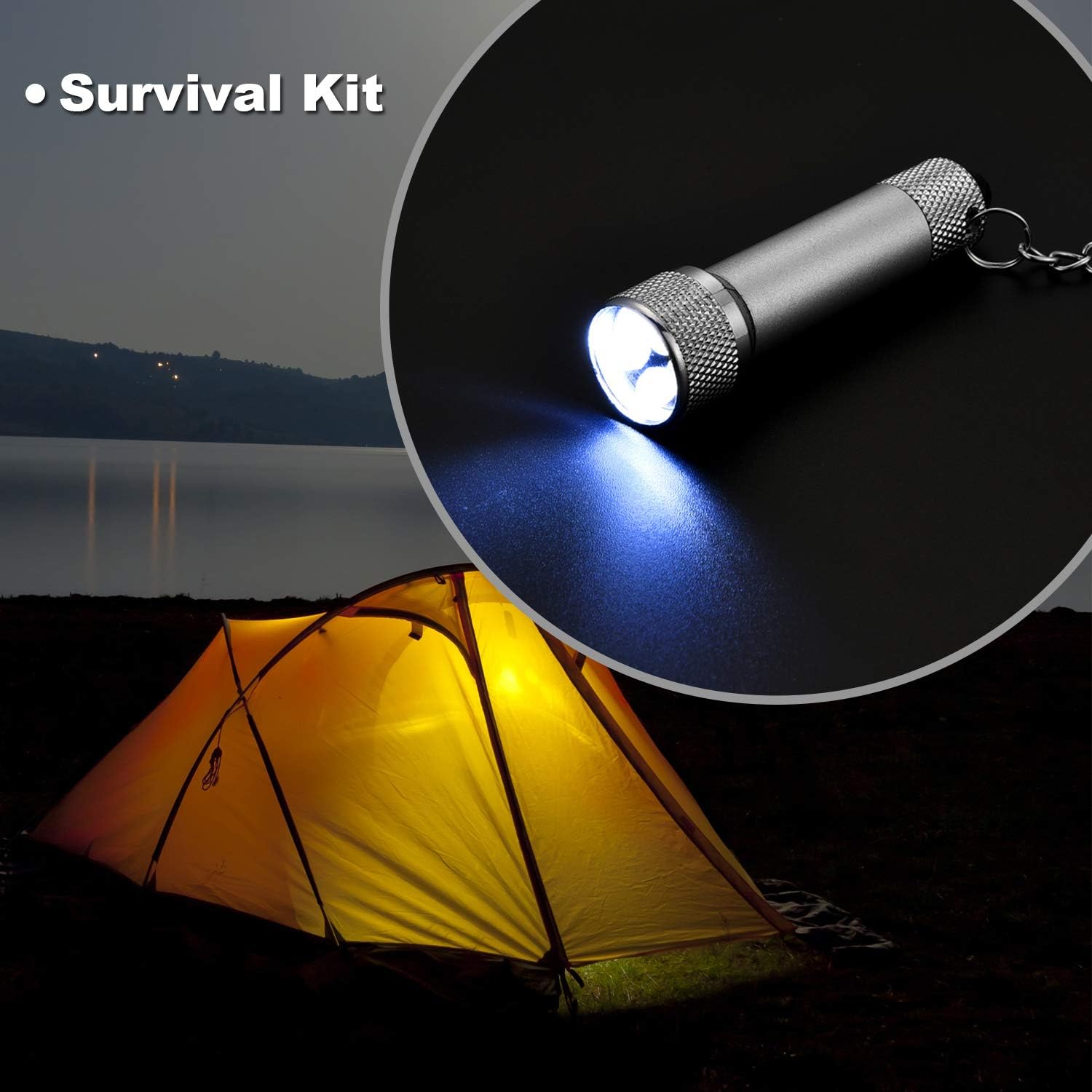 Honoson 30 Pcs Mini LED Keychain Flashlight Bulk