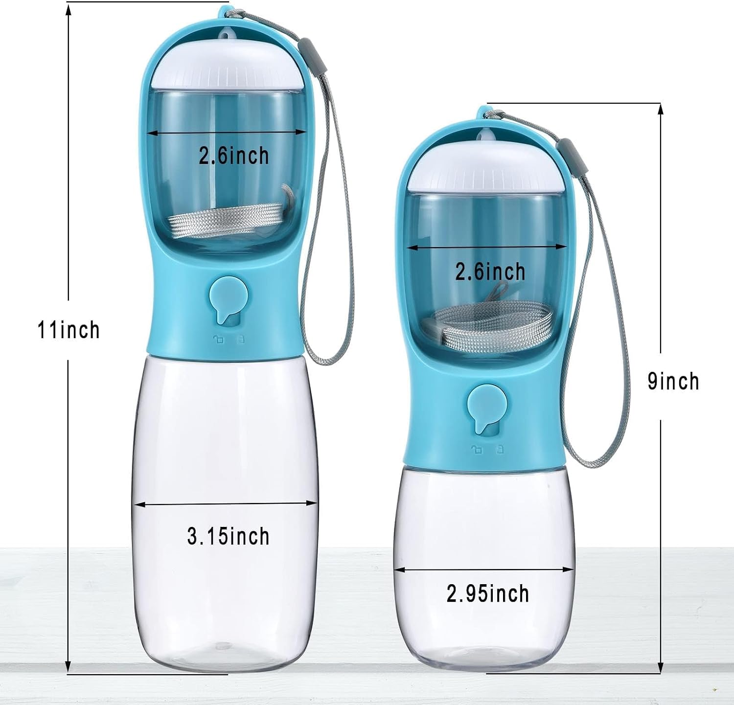 Cibaabo Dog Water Bottle Portable with Food Container & Filter for Travel
