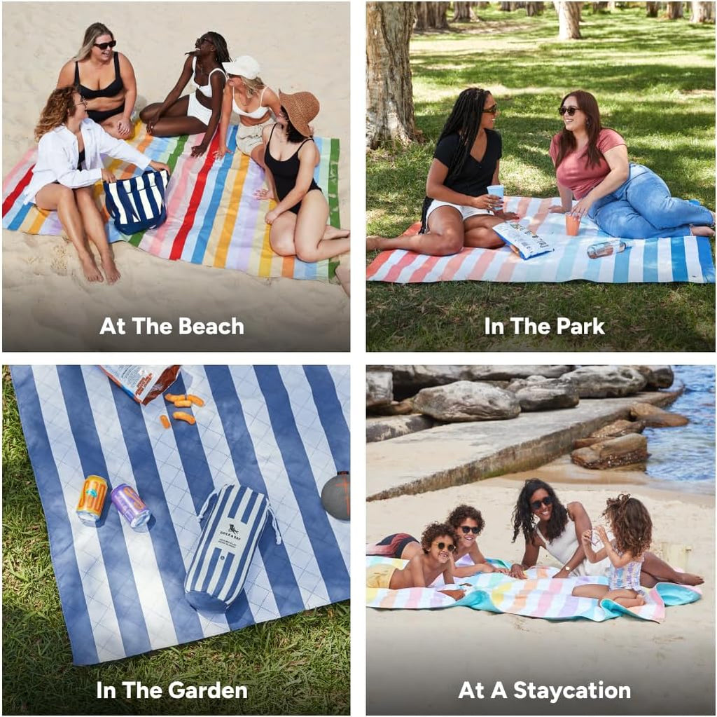 Dock & Bay Picnic Blanket - Quick Dry & Water Resistant - 100% Recycled Materials - Large (66x66) - Apple Tart