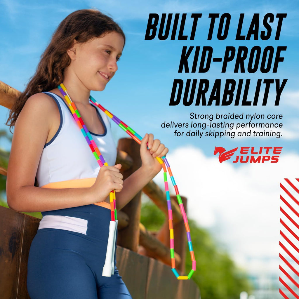 Elite Jumps Beaded Kids Jump Rope, Adjustable