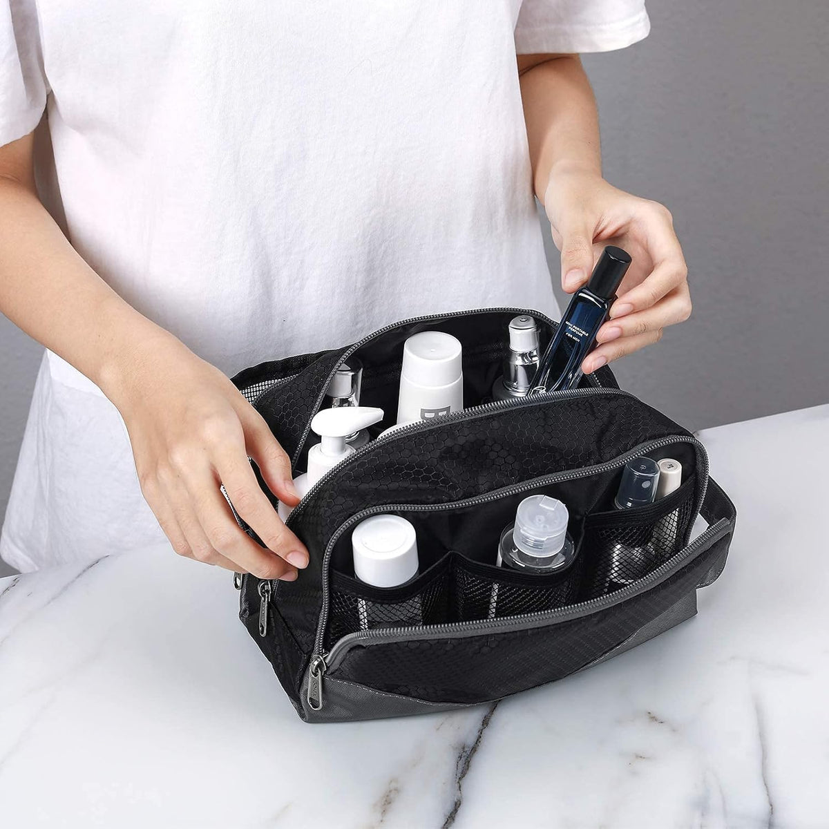 Gonex Travel Toiletry Bag for Men, Water Resistant Dopp Kit for Toiletries