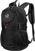 WATERFLY Lightweight Packable Hiking Backpack, 30L Day Pack Black