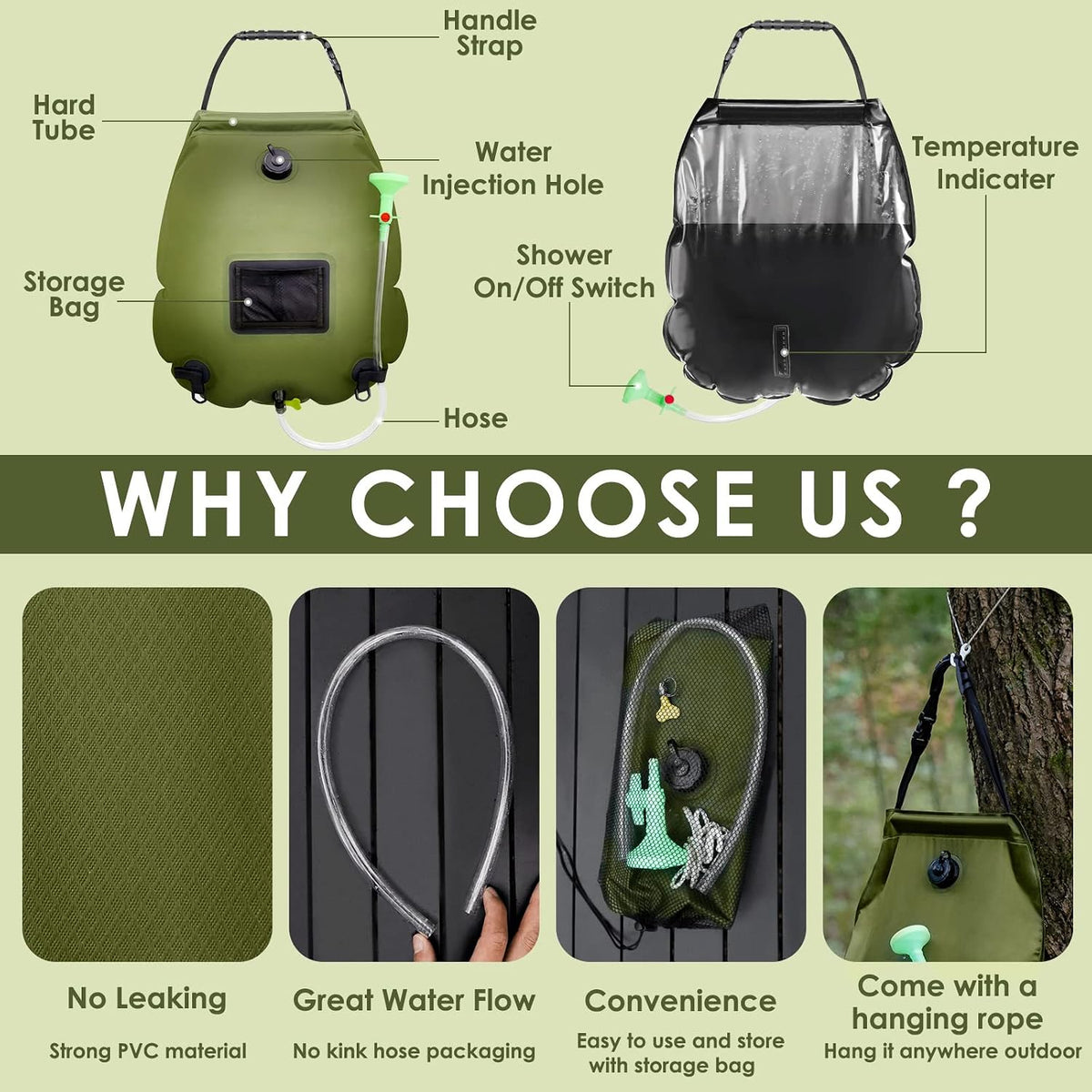 FUN ESSENTIALS Solar Shower Tent Kit, 2 Pcs, Instant Pop Up Privacy, Shower Tent, 5 Gallon Solar Shower Bag, Sun Canopy Beach Outdoor Camp Privacy, Easy Set Up, Foldable