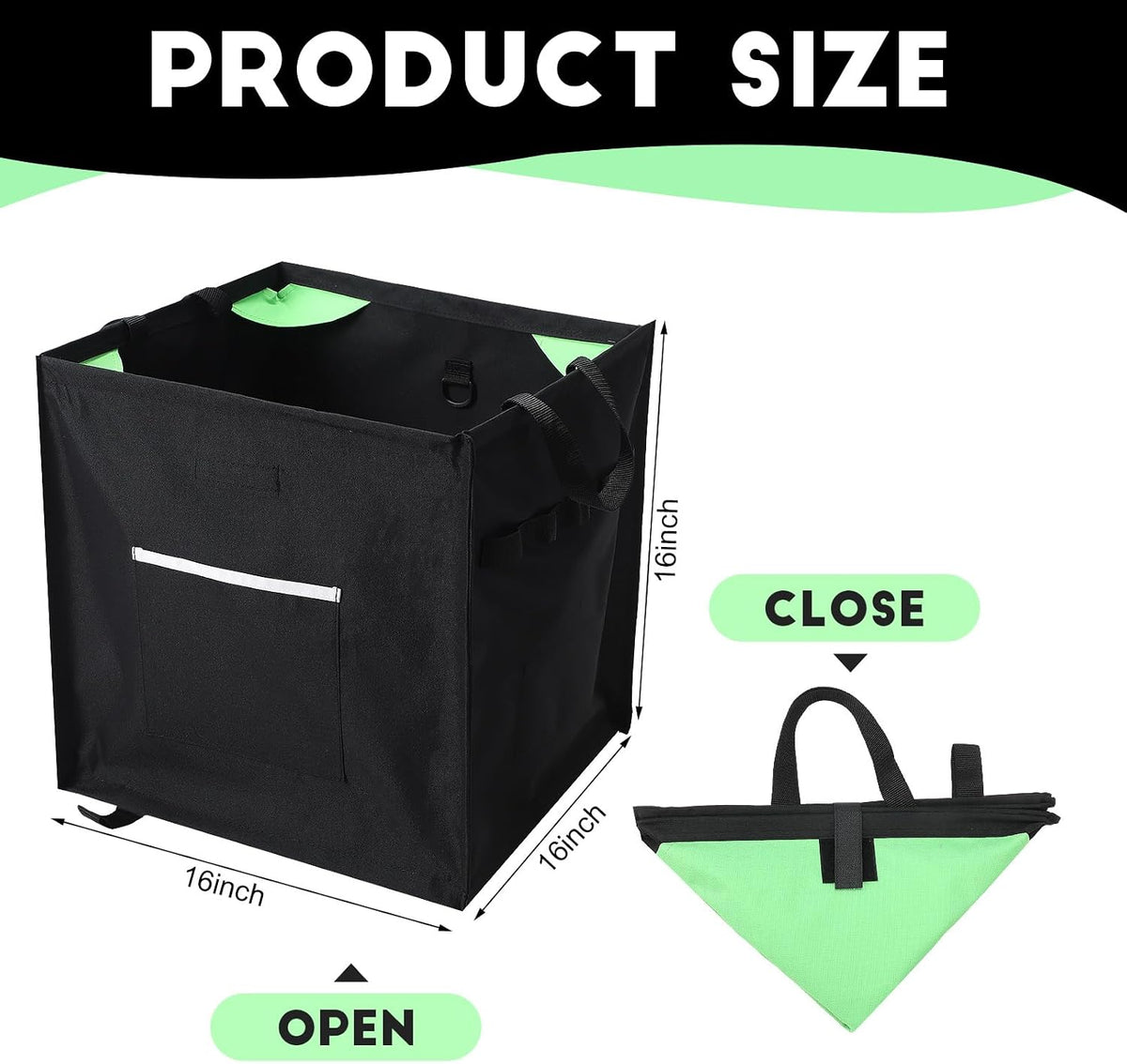 Arrowbash Arborist Throw Line Cube Bag, Foldable Storage Box,Green