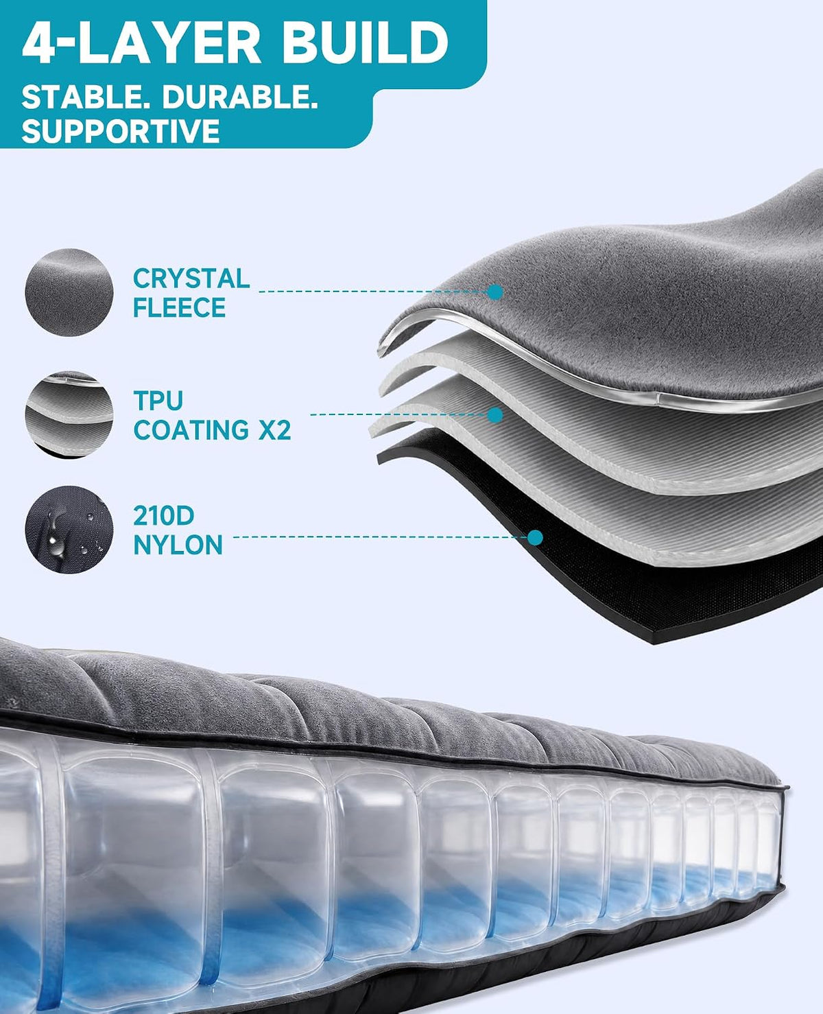 Camping Sleeping Pad 5.5 R Crystal Velvet 6" Thick Camping Mat