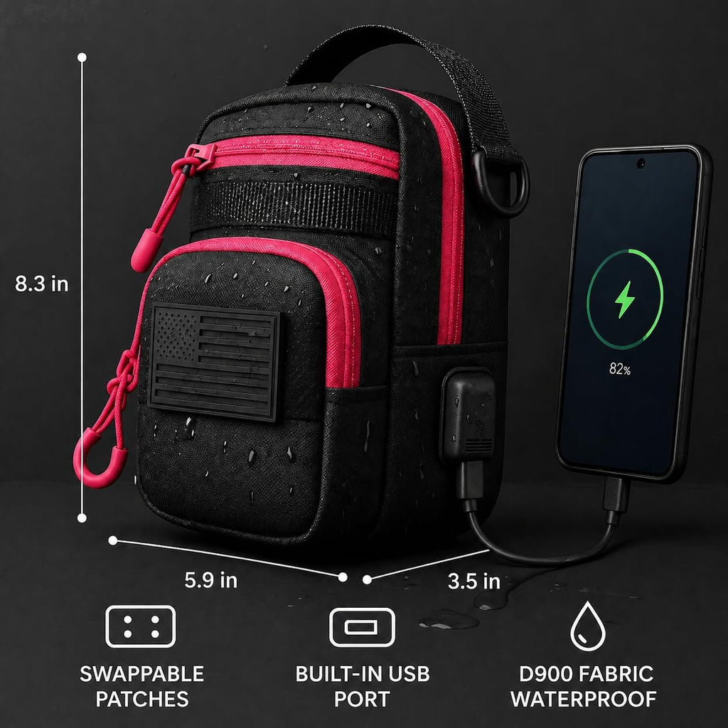 LEPHYON Magnetic Gym Bag Women, Small Gym Bag for women, Crossbody Mini Bags with Strong Magnets, USB Charging Port, Multi-Carry Design, Perfect for Workout, Best Gift for Fitness Lover