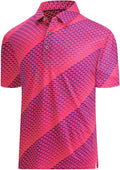 Hodaweisolp Golf Shirts for Men Dry Fit Print Short Sleeve Polo Shirt