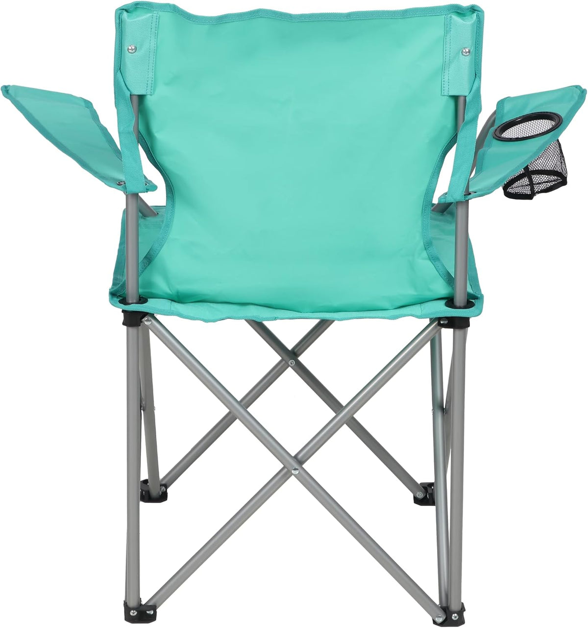 Four-Legged Folding Camping Chair (with Cup Holder), Sea Green