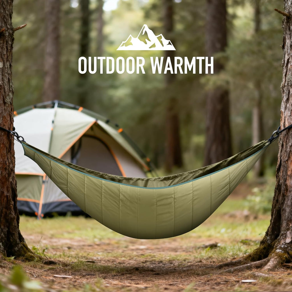 Hammock Underquilt, Insulated Camping Quilt for Warm Sleeping, Easy to Setup and Packable for Camping, Hiking, Travel, Beach, Backyard, Patio (Army Green)
