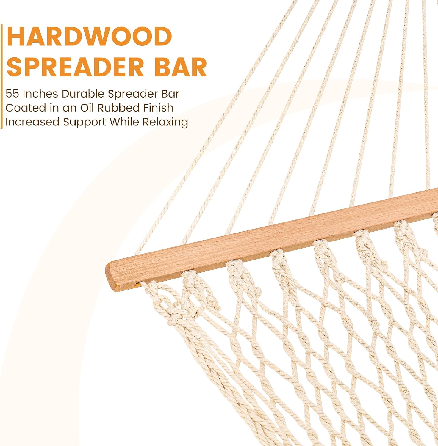 Lazy Daze Double Handwoven Rope Hammock for Outdoor Fits 12-13 Ft Stand