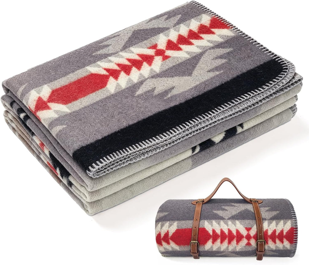 Molithe 100% Wool Blanket, 62" x 86", Warm, Thick, Military, Camping Gear